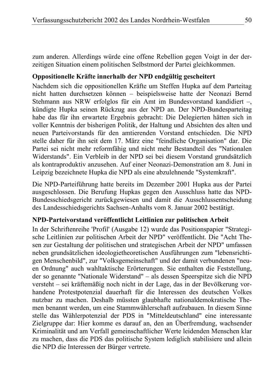 Seite 49 des Verfassungsschutzbericht 2002 Nordrhein-Westfalen