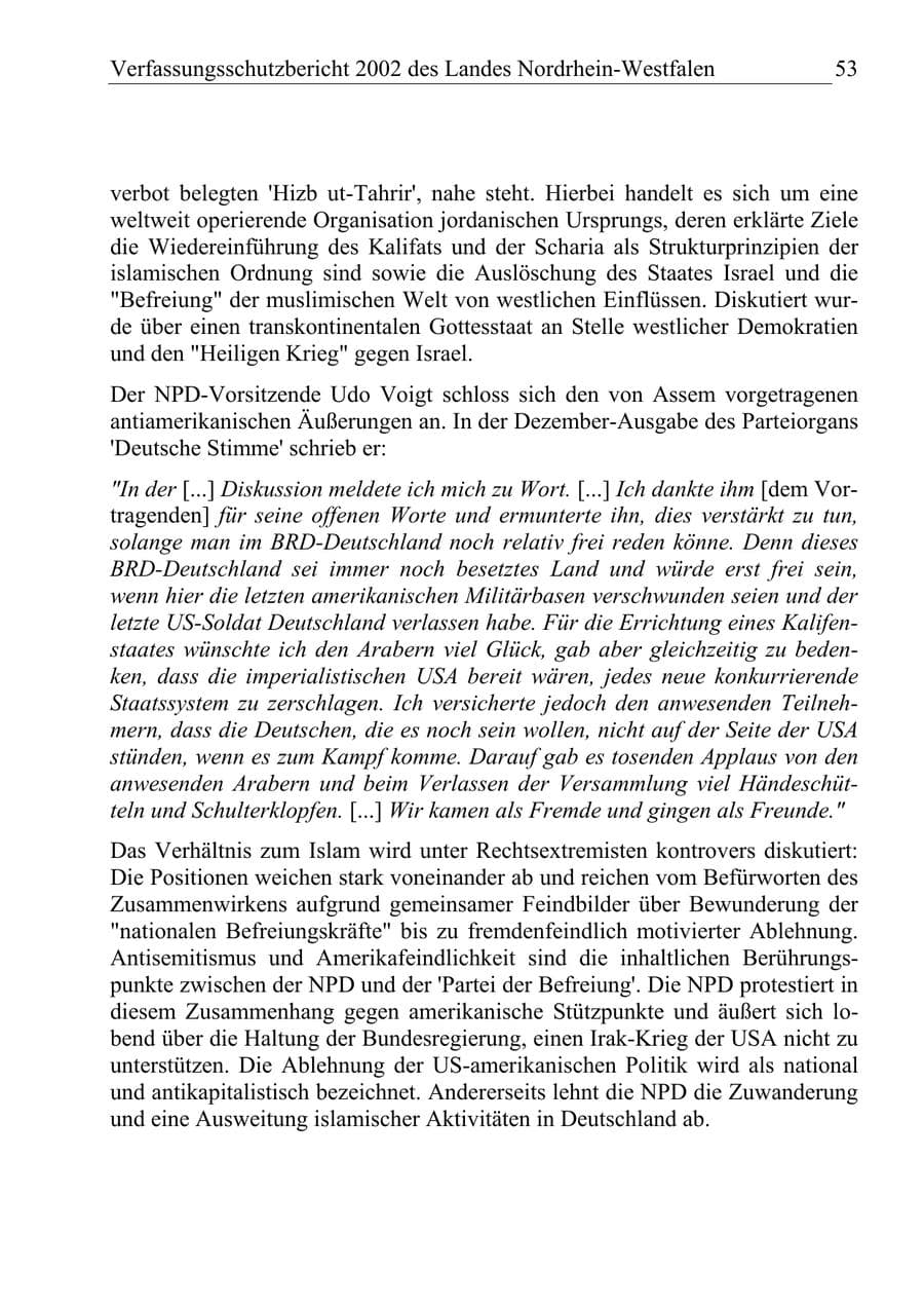 Seite 52 des Verfassungsschutzbericht 2002 Nordrhein-Westfalen