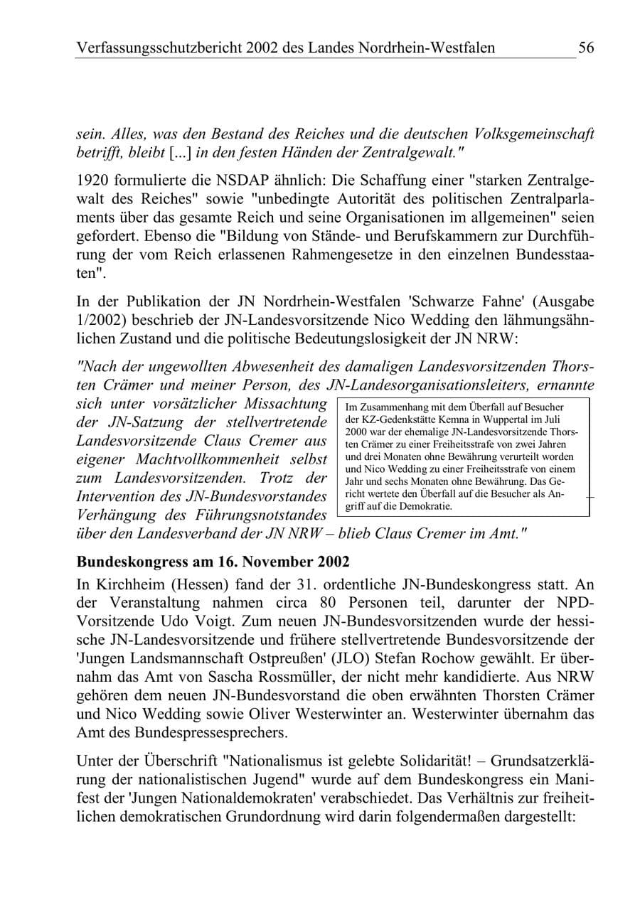 Seite 55 des Verfassungsschutzbericht 2002 Nordrhein-Westfalen