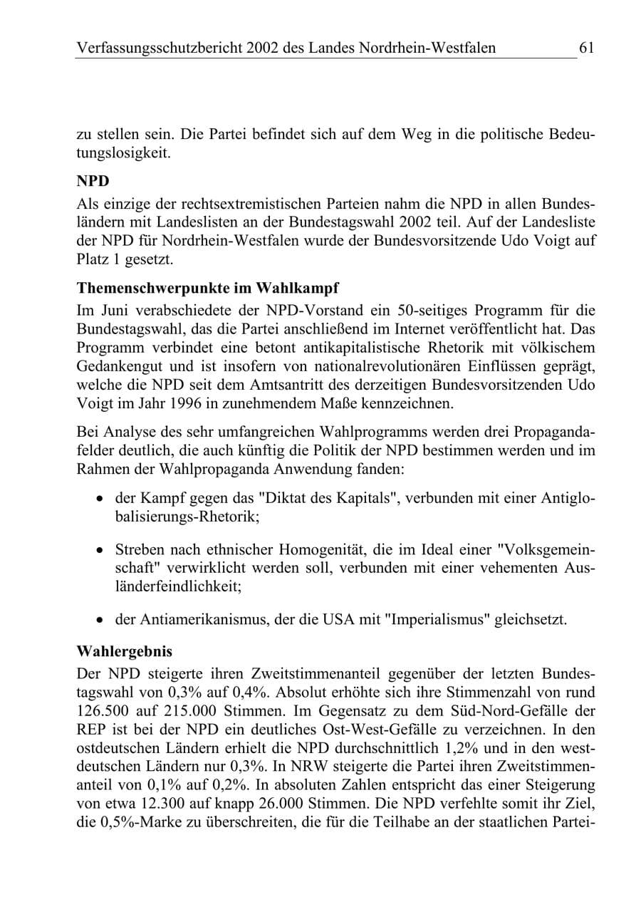 Seite 60 des Verfassungsschutzbericht 2002 Nordrhein-Westfalen