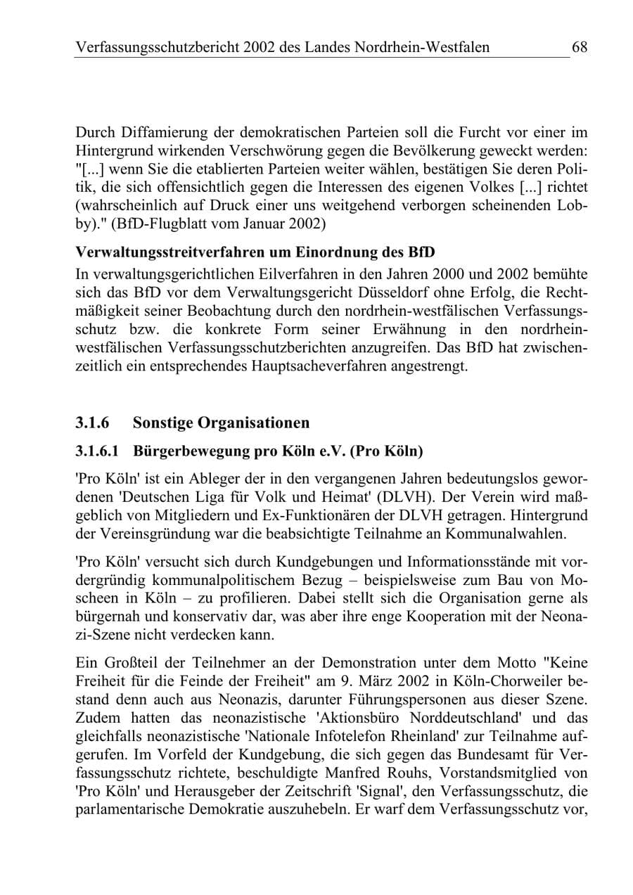 Seite 67 des Verfassungsschutzbericht 2002 Nordrhein-Westfalen