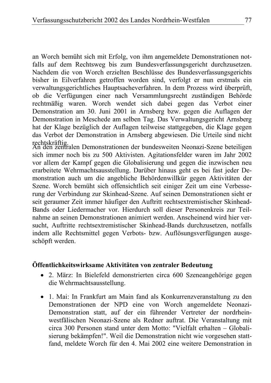 Seite 76 des Verfassungsschutzbericht 2002 Nordrhein-Westfalen