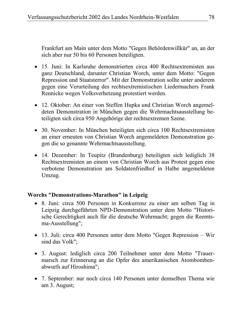 Seite 77 des Verfassungsschutzbericht 2002 Nordrhein-Westfalen