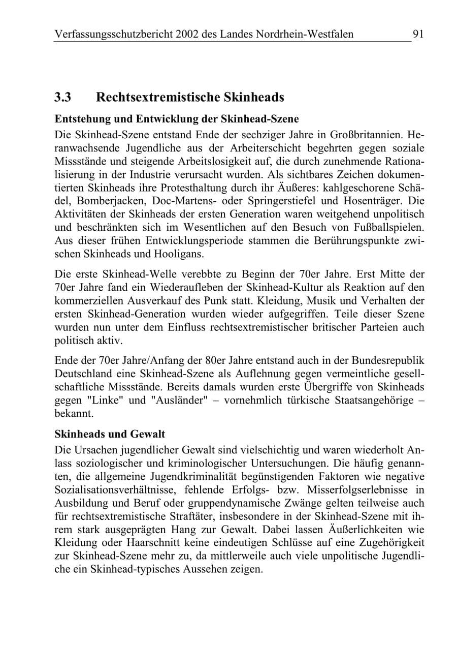 Seite 90 des Verfassungsschutzbericht 2002 Nordrhein-Westfalen