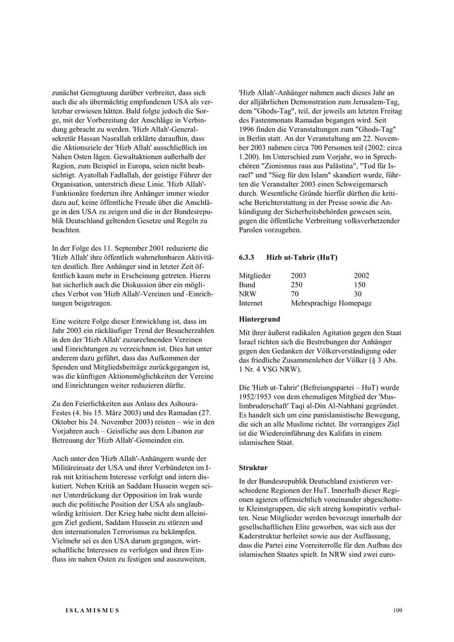 Seite 115 des Verfassungsschutzbericht 2003 Nordrhein-Westfalen