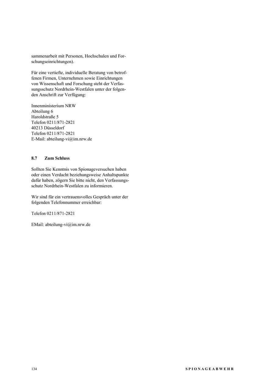 Seite 140 des Verfassungsschutzbericht 2003 Nordrhein-Westfalen