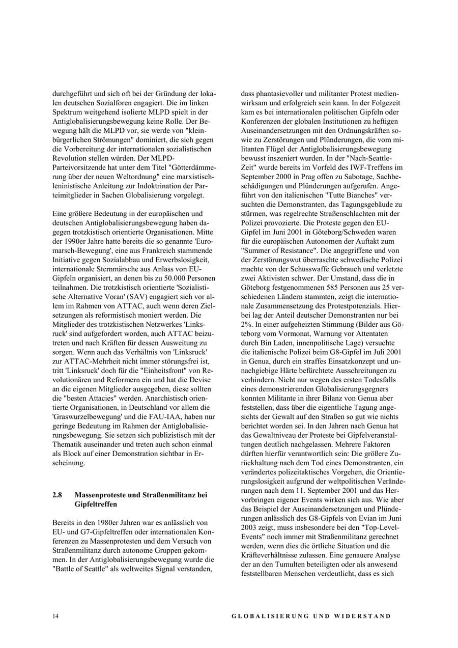 Seite 20 des Verfassungsschutzbericht 2003 Nordrhein-Westfalen