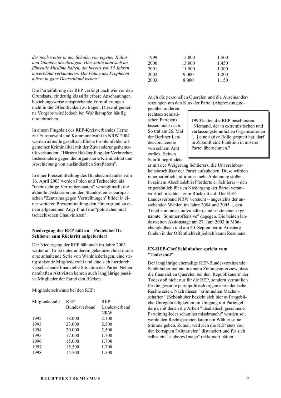 Seite 23 des Verfassungsschutzbericht 2003 Nordrhein-Westfalen