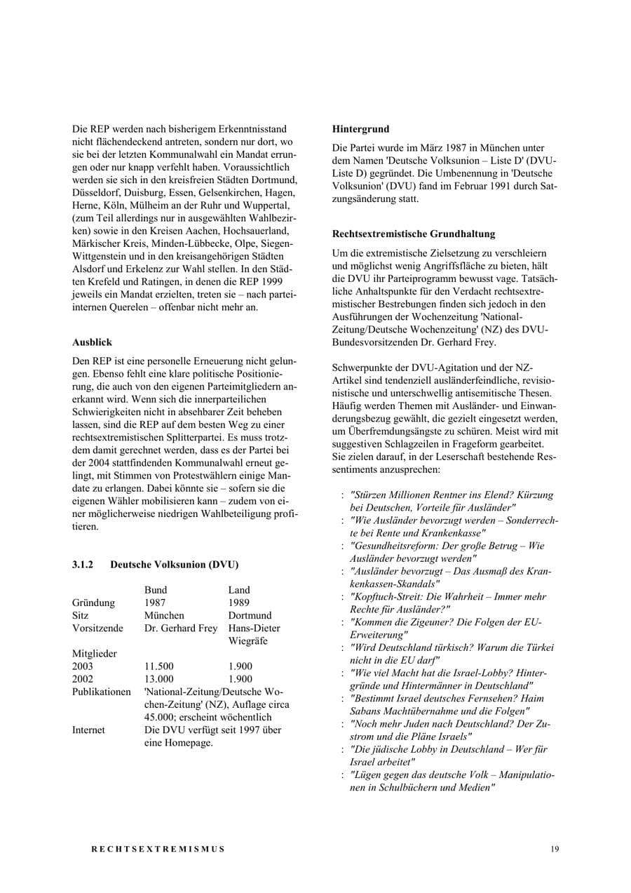 Seite 25 des Verfassungsschutzbericht 2003 Nordrhein-Westfalen