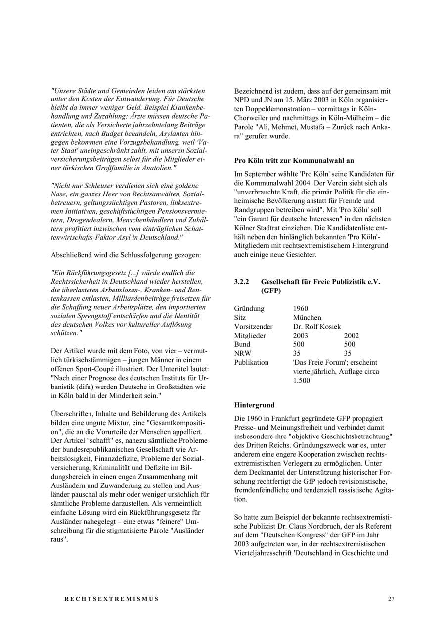 Seite 33 des Verfassungsschutzbericht 2003 Nordrhein-Westfalen