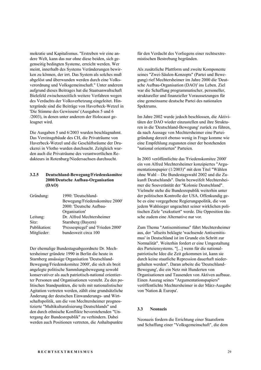 Seite 35 des Verfassungsschutzbericht 2003 Nordrhein-Westfalen
