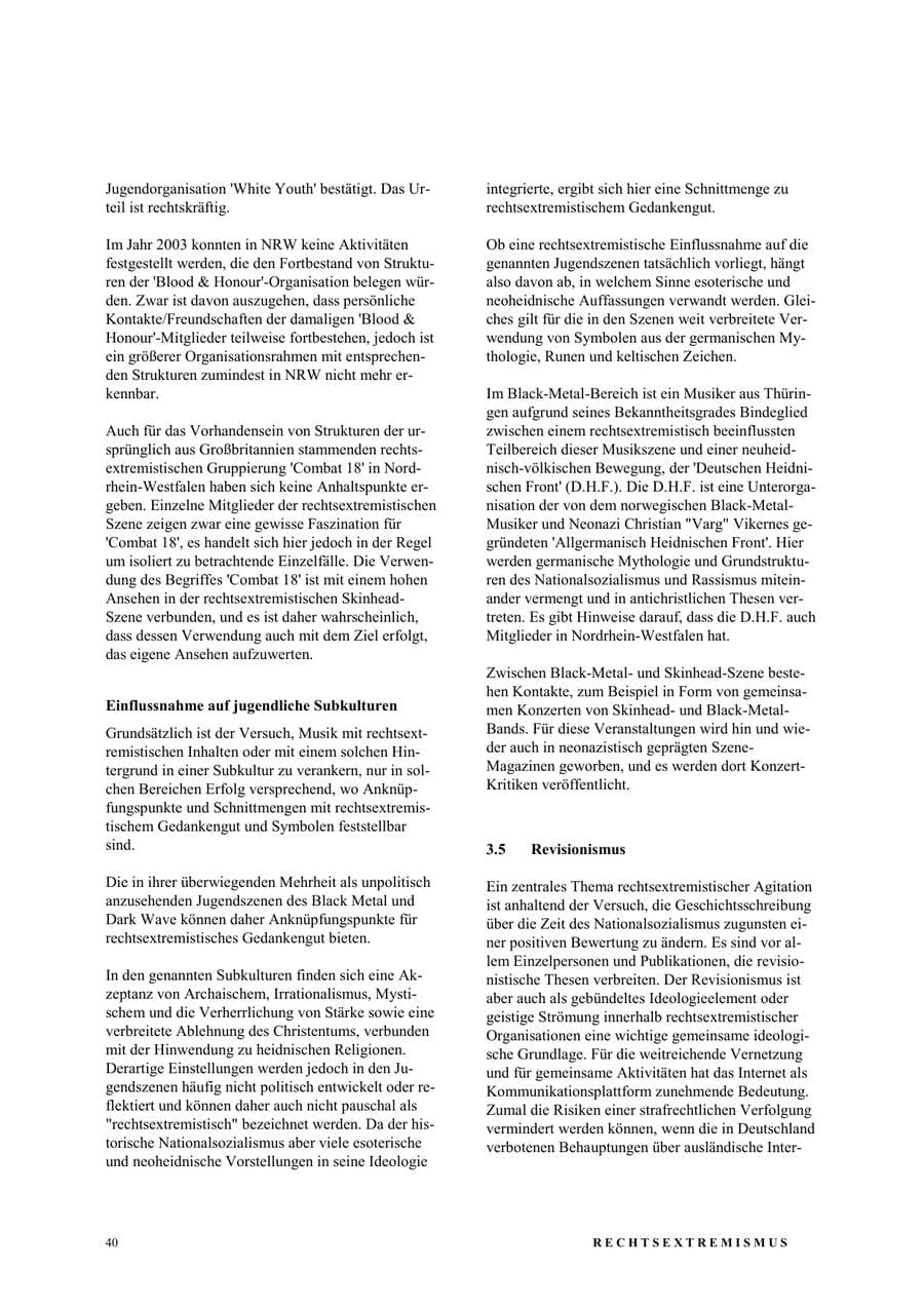Seite 46 des Verfassungsschutzbericht 2003 Nordrhein-Westfalen