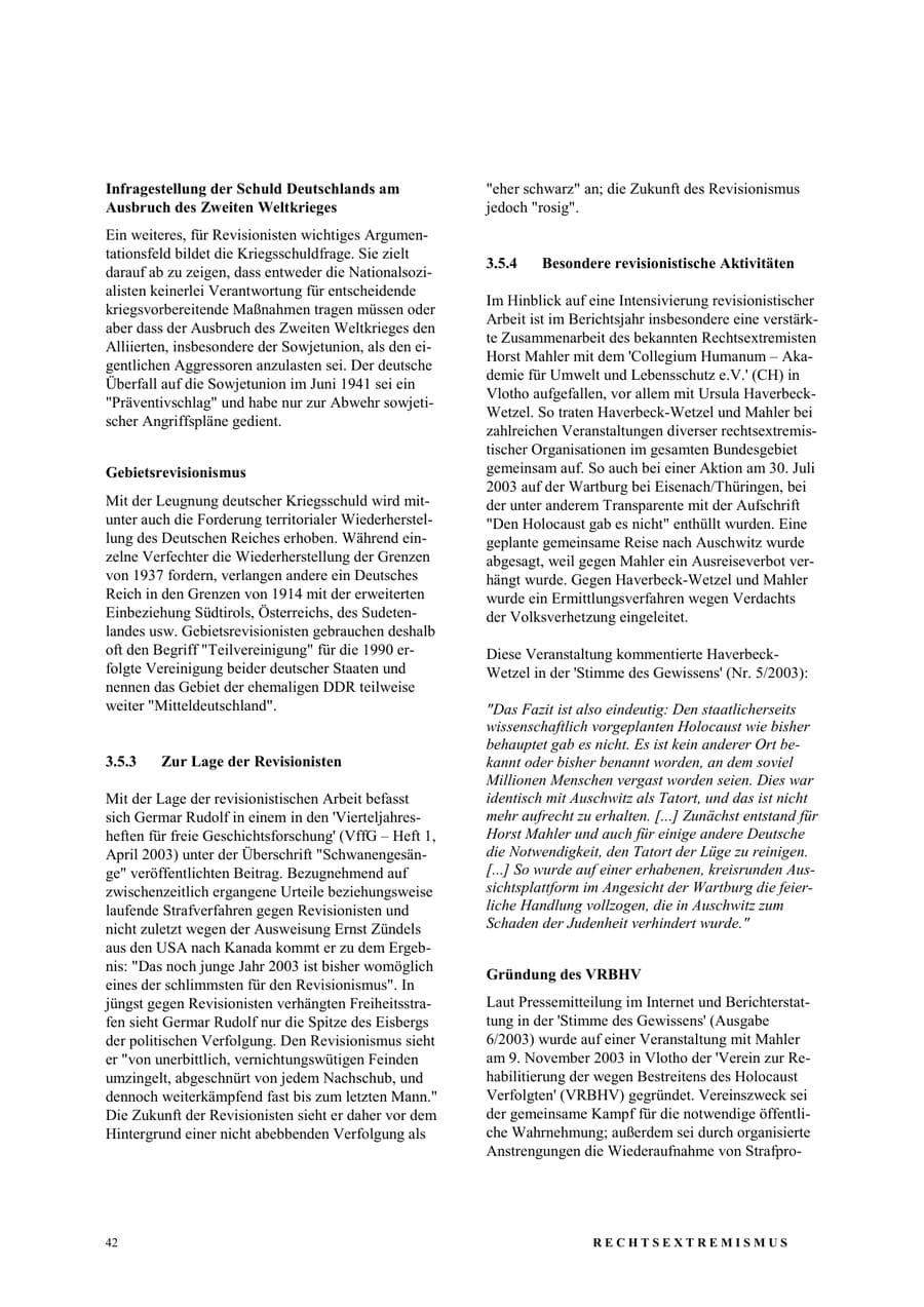 Seite 48 des Verfassungsschutzbericht 2003 Nordrhein-Westfalen