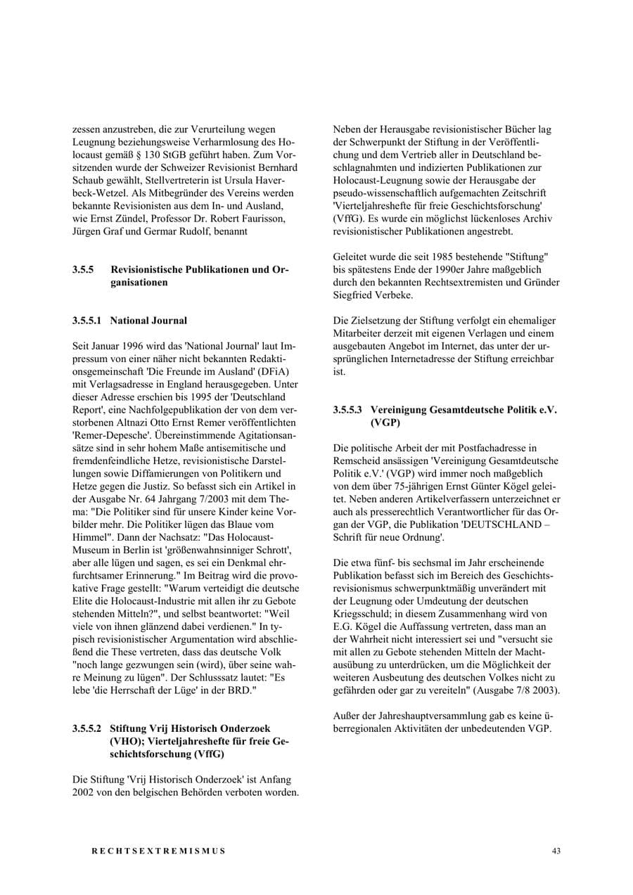 Seite 49 des Verfassungsschutzbericht 2003 Nordrhein-Westfalen