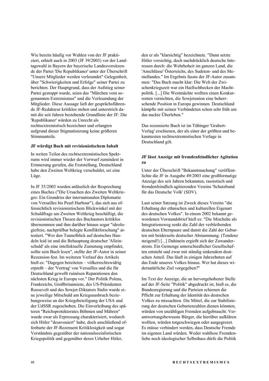 Seite 54 des Verfassungsschutzbericht 2003 Nordrhein-Westfalen
