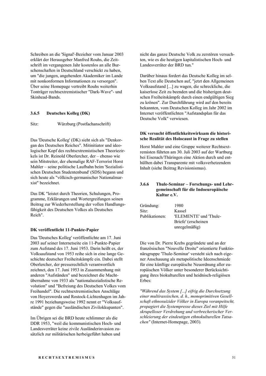 Seite 57 des Verfassungsschutzbericht 2003 Nordrhein-Westfalen