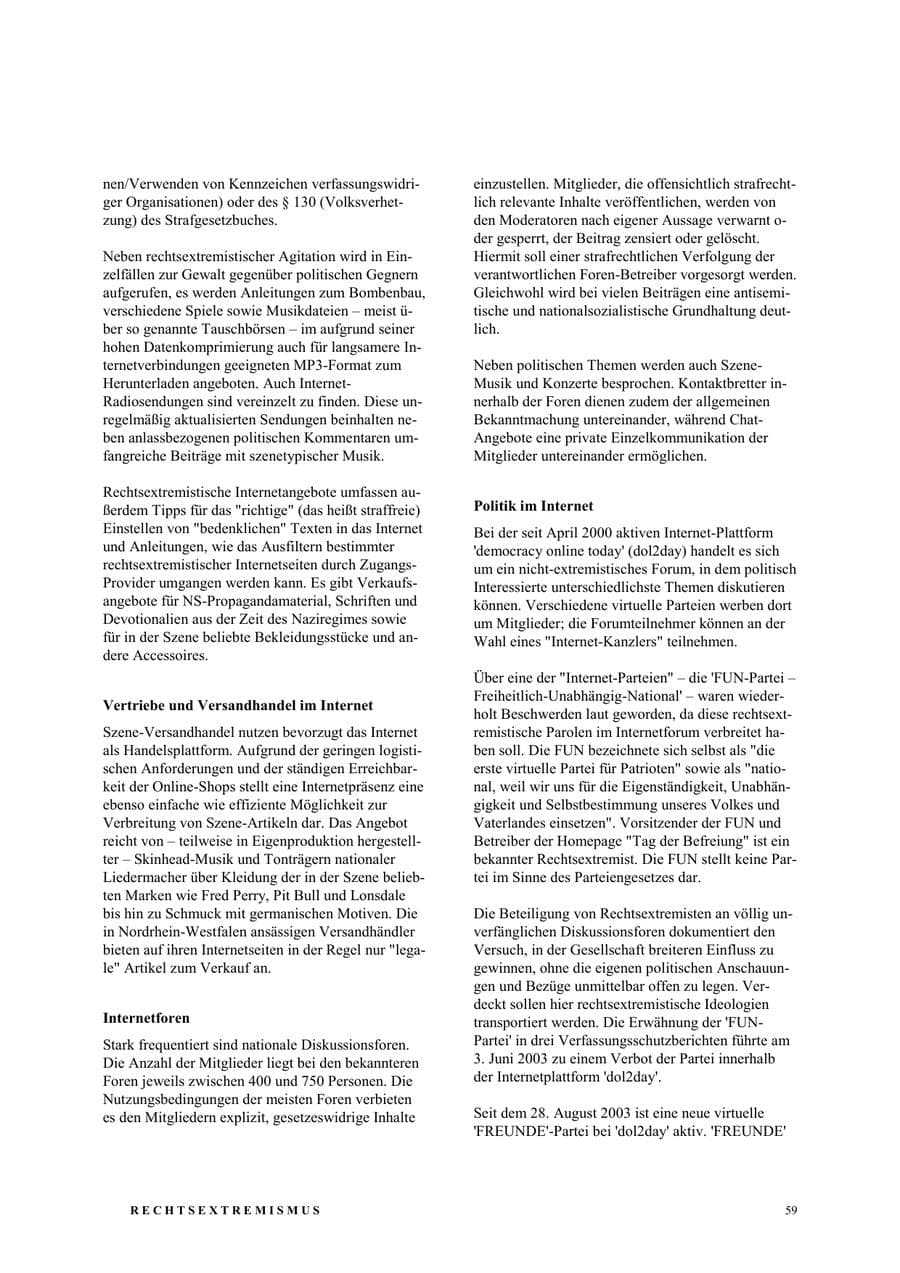 Seite 65 des Verfassungsschutzbericht 2003 Nordrhein-Westfalen