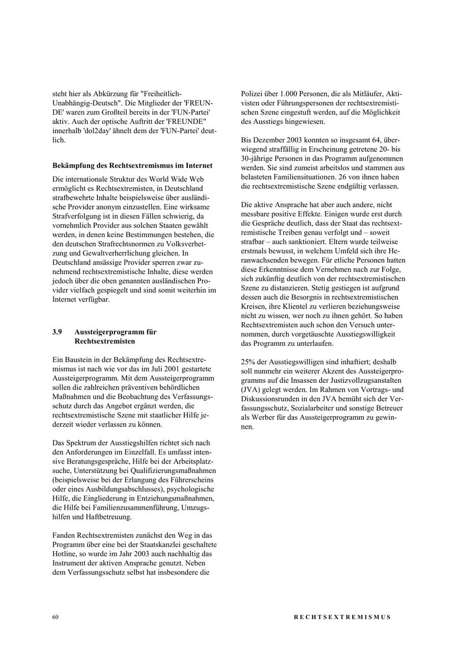Seite 66 des Verfassungsschutzbericht 2003 Nordrhein-Westfalen