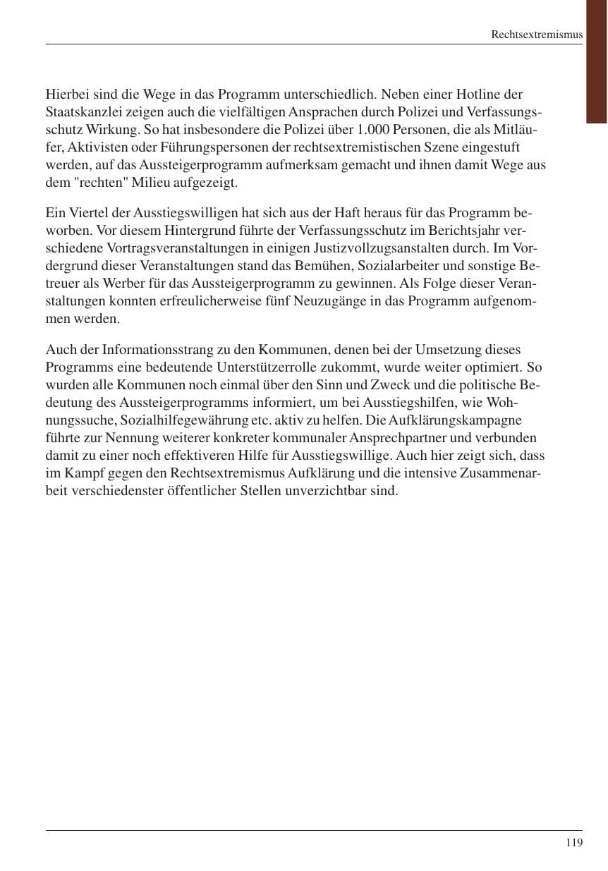 Seite 121 des Verfassungsschutzbericht 2004 Nordrhein-Westfalen