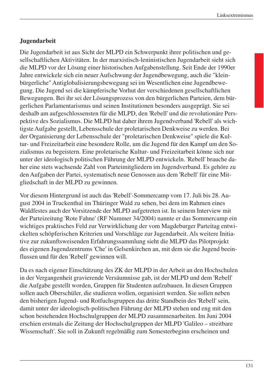 Seite 133 des Verfassungsschutzbericht 2004 Nordrhein-Westfalen