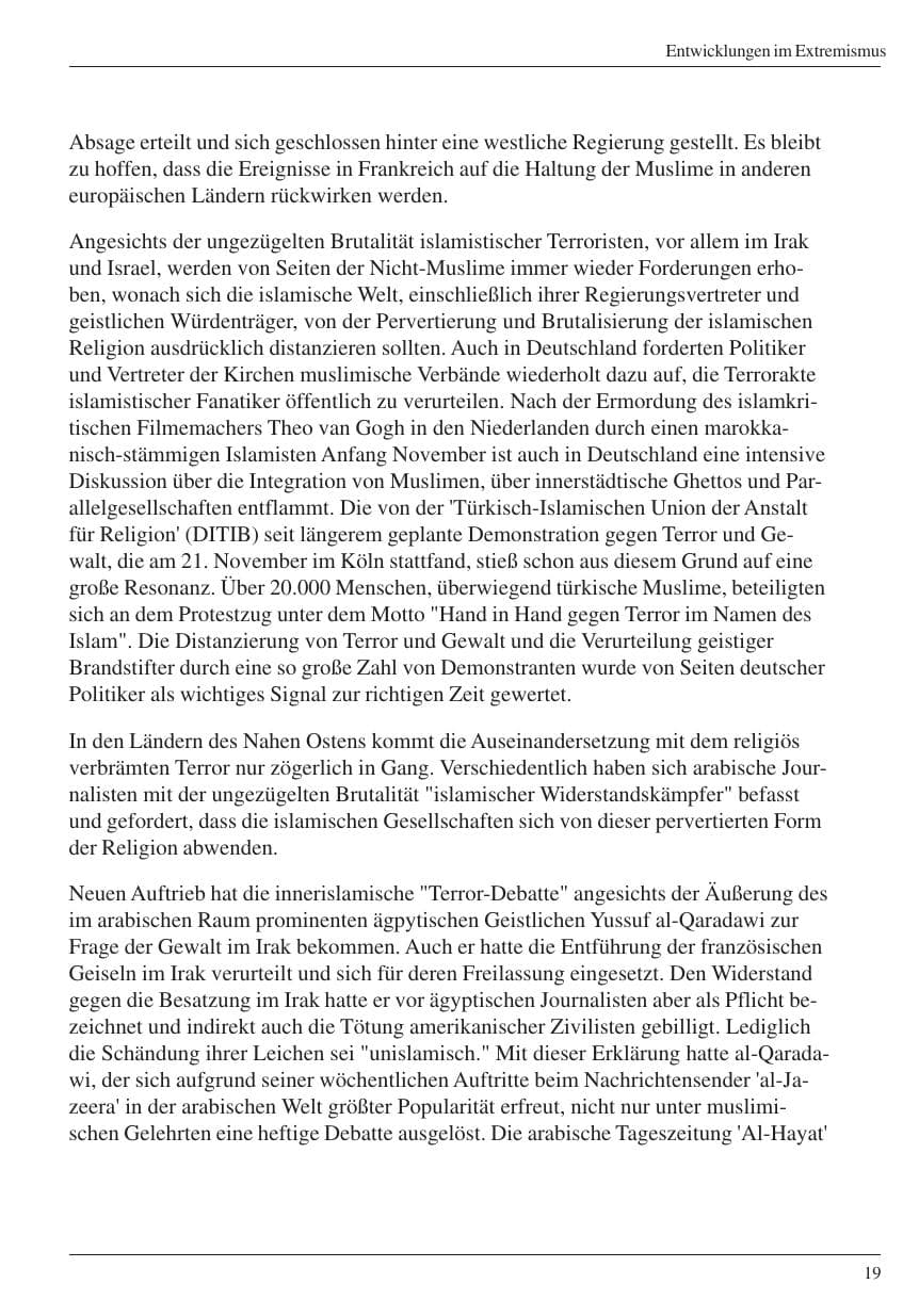 Seite 21 des Verfassungsschutzbericht 2004 Nordrhein-Westfalen