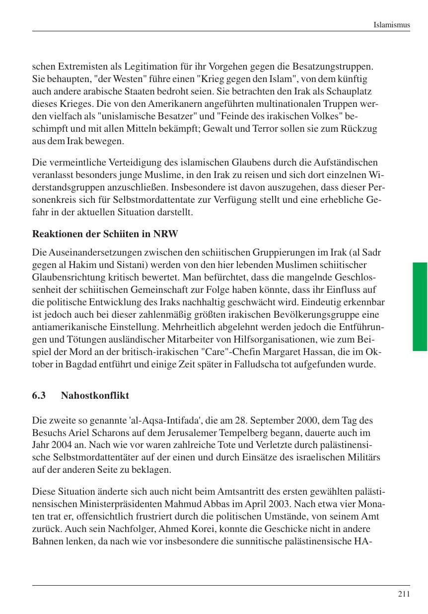 Seite 213 des Verfassungsschutzbericht 2004 Nordrhein-Westfalen