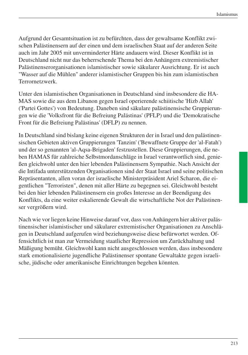 Seite 215 des Verfassungsschutzbericht 2004 Nordrhein-Westfalen
