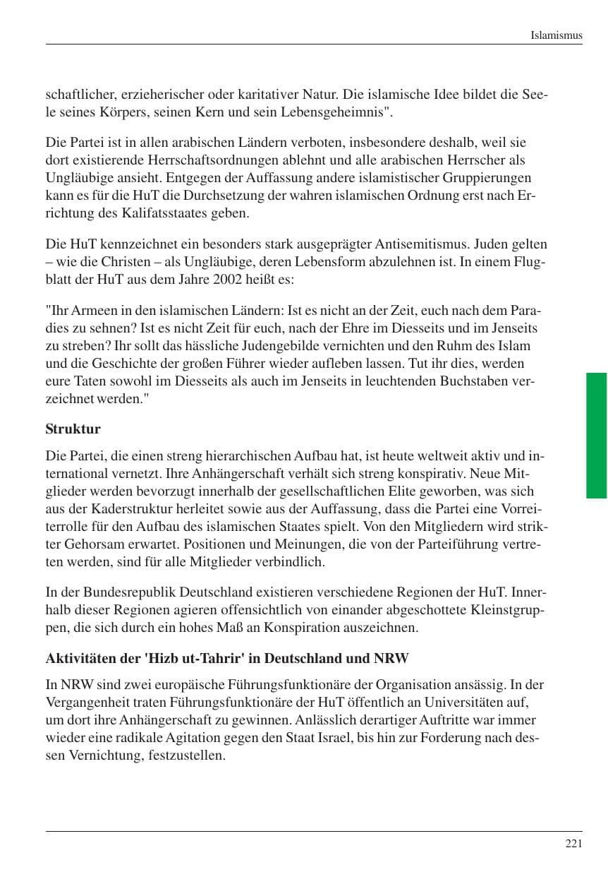 Seite 223 des Verfassungsschutzbericht 2004 Nordrhein-Westfalen