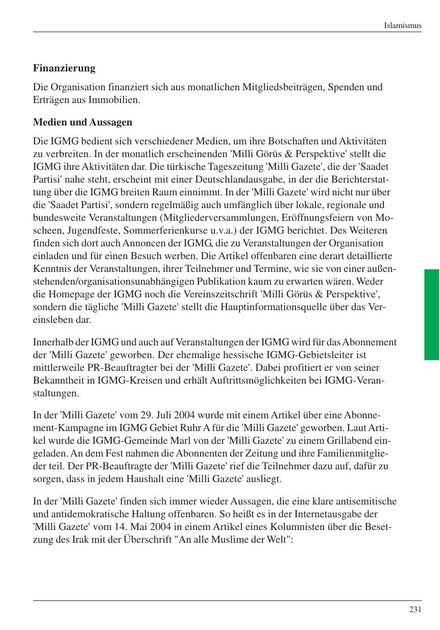 Seite 233 des Verfassungsschutzbericht 2004 Nordrhein-Westfalen