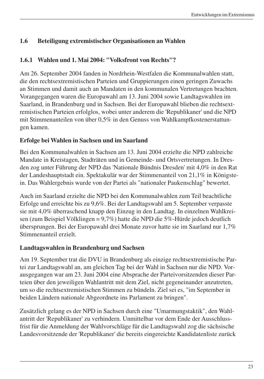 Seite 25 des Verfassungsschutzbericht 2004 Nordrhein-Westfalen