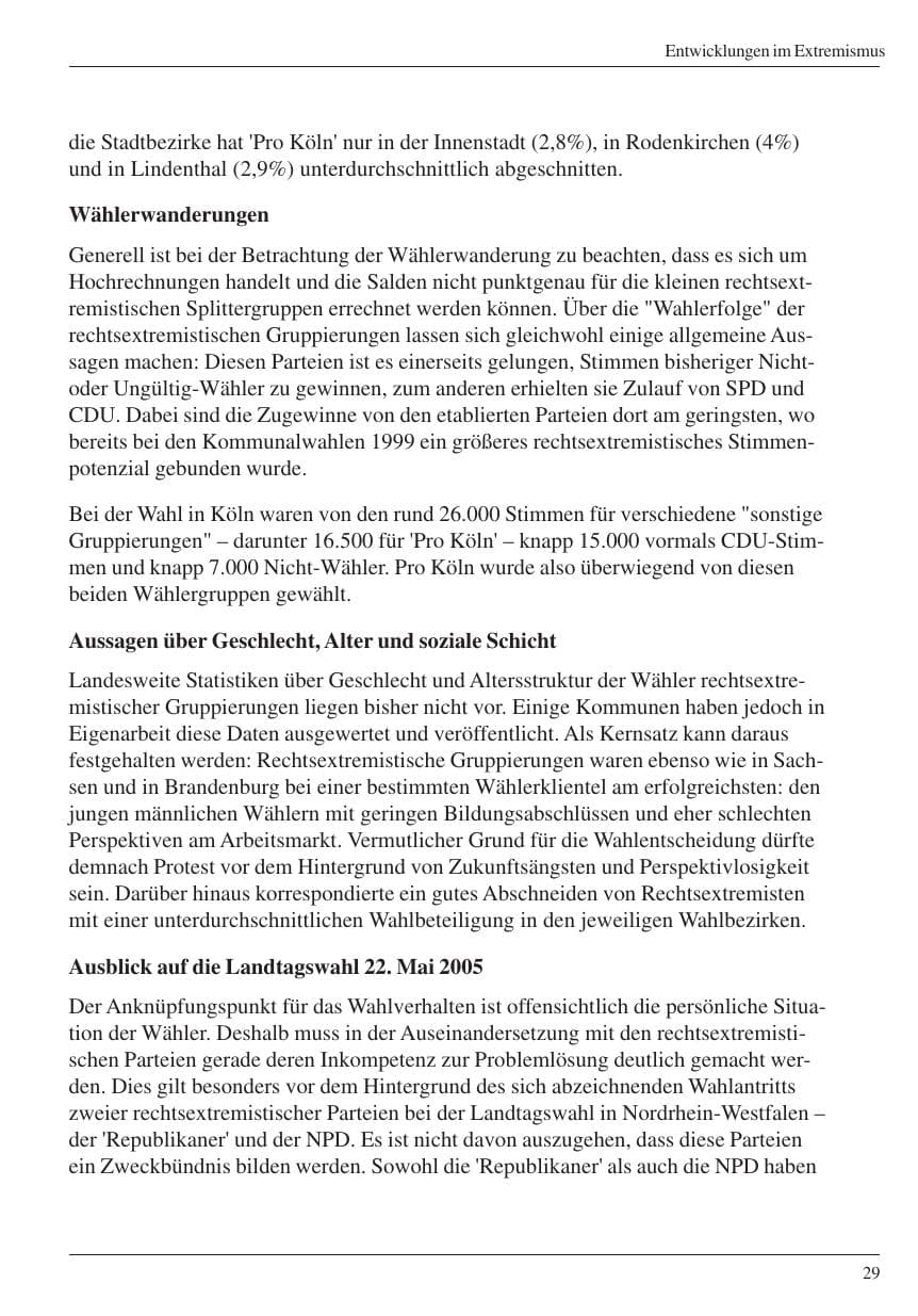 Seite 31 des Verfassungsschutzbericht 2004 Nordrhein-Westfalen