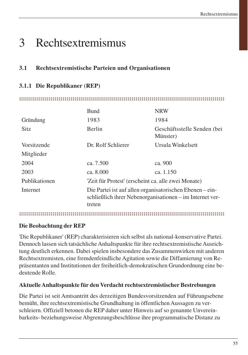 Seite 57 des Verfassungsschutzbericht 2004 Nordrhein-Westfalen