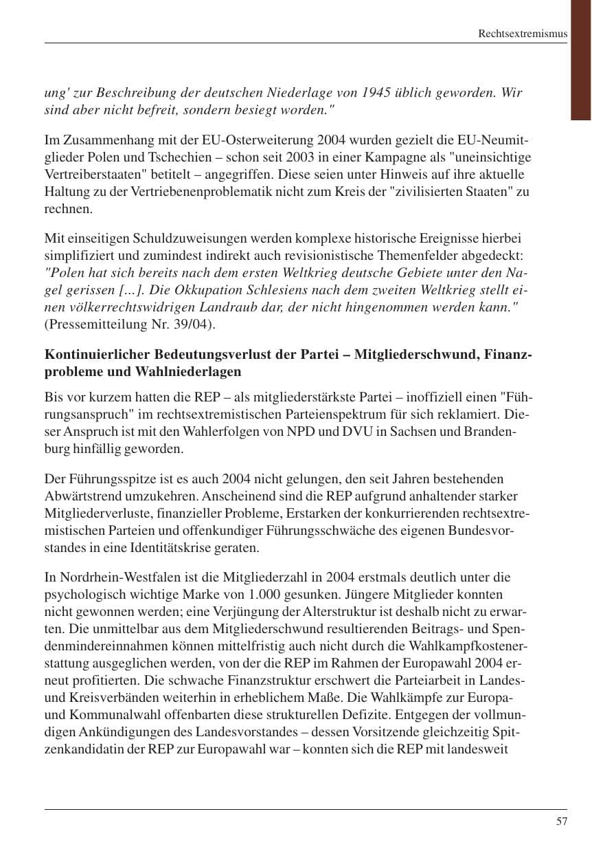 Seite 59 des Verfassungsschutzbericht 2004 Nordrhein-Westfalen