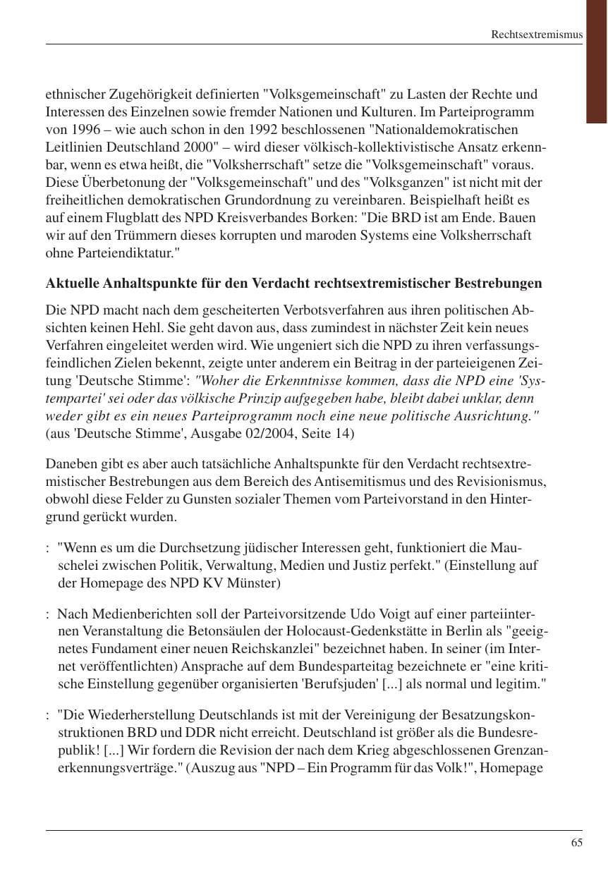 Seite 67 des Verfassungsschutzbericht 2004 Nordrhein-Westfalen