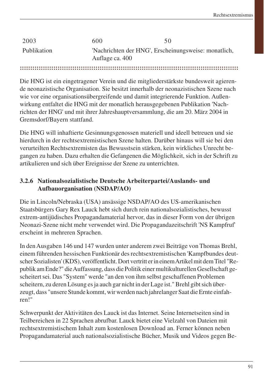 Seite 93 des Verfassungsschutzbericht 2004 Nordrhein-Westfalen
