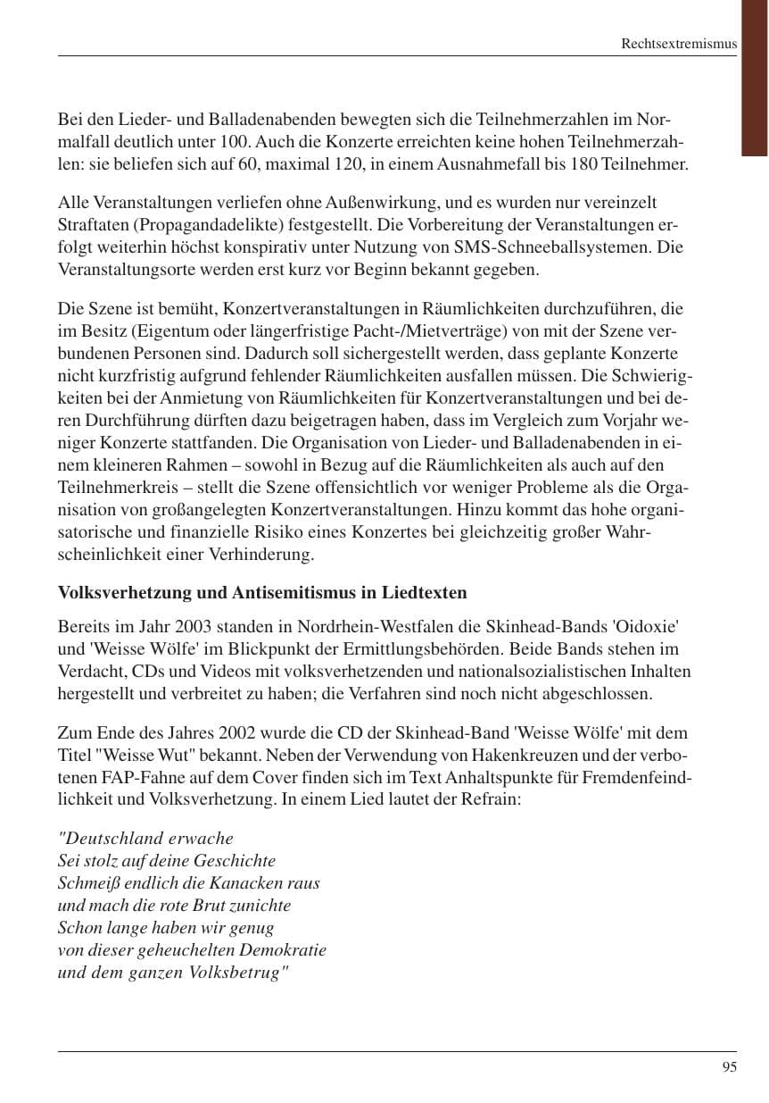 Seite 97 des Verfassungsschutzbericht 2004 Nordrhein-Westfalen