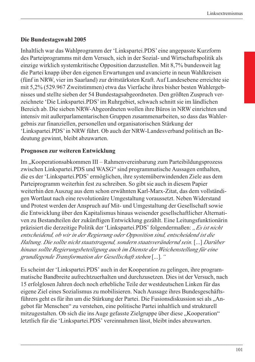 Seite 103 des Verfassungsschutzbericht 2005 Nordrhein-Westfalen