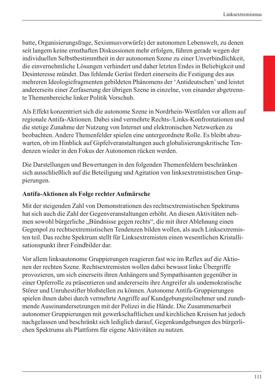 Seite 113 des Verfassungsschutzbericht 2005 Nordrhein-Westfalen