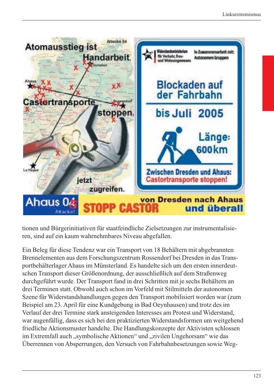 Seite 125 des Verfassungsschutzbericht 2005 Nordrhein-Westfalen