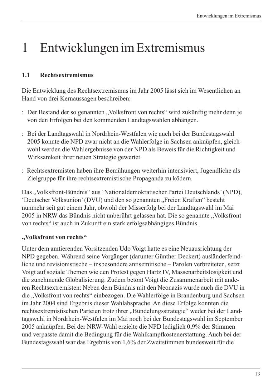 Seite 15 des Verfassungsschutzbericht 2005 Nordrhein-Westfalen