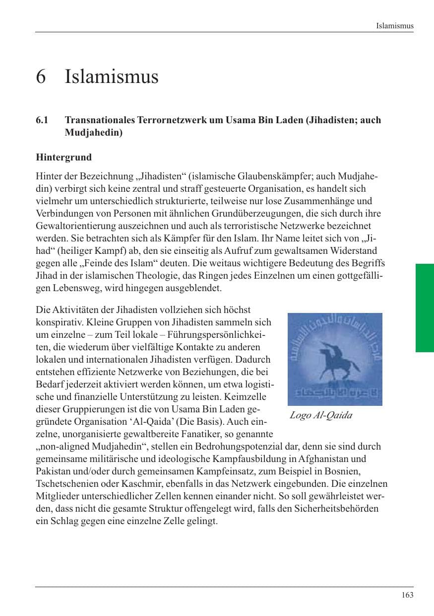 Seite 165 des Verfassungsschutzbericht 2005 Nordrhein-Westfalen