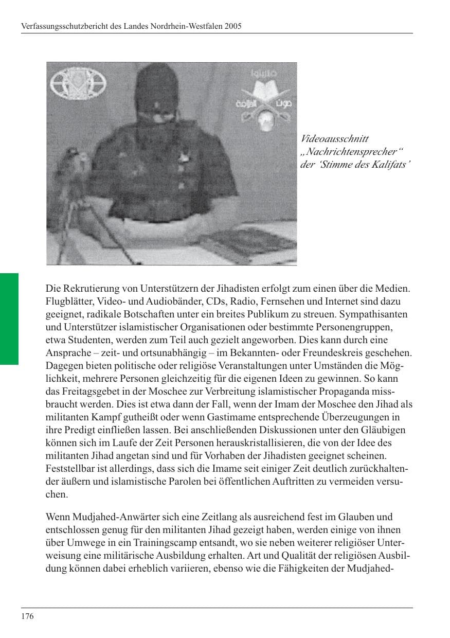 Seite 178 des Verfassungsschutzbericht 2005 Nordrhein-Westfalen