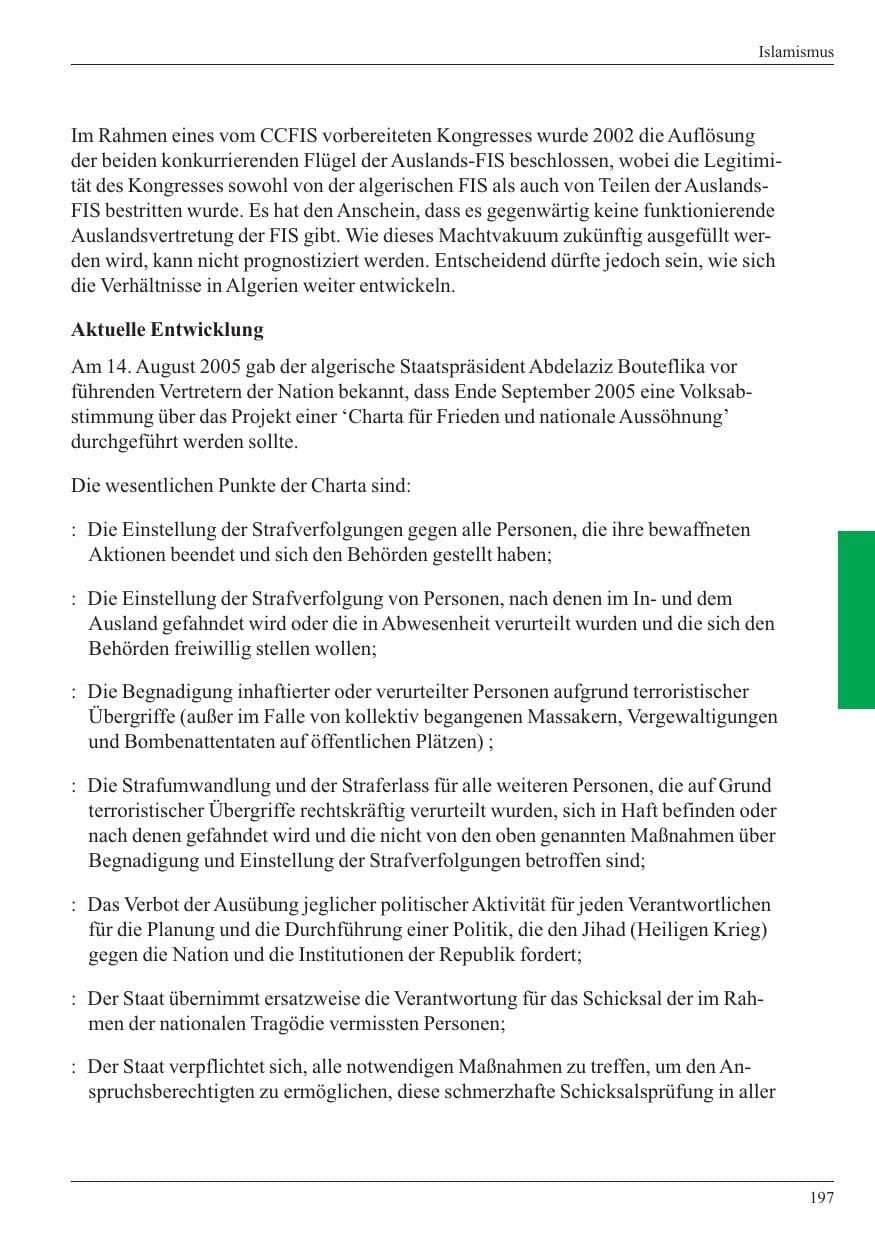 Seite 199 des Verfassungsschutzbericht 2005 Nordrhein-Westfalen