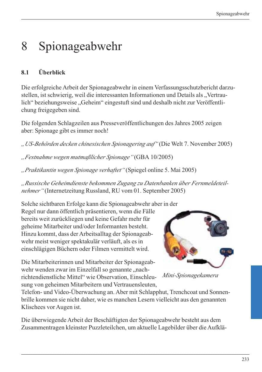 Seite 235 des Verfassungsschutzbericht 2005 Nordrhein-Westfalen