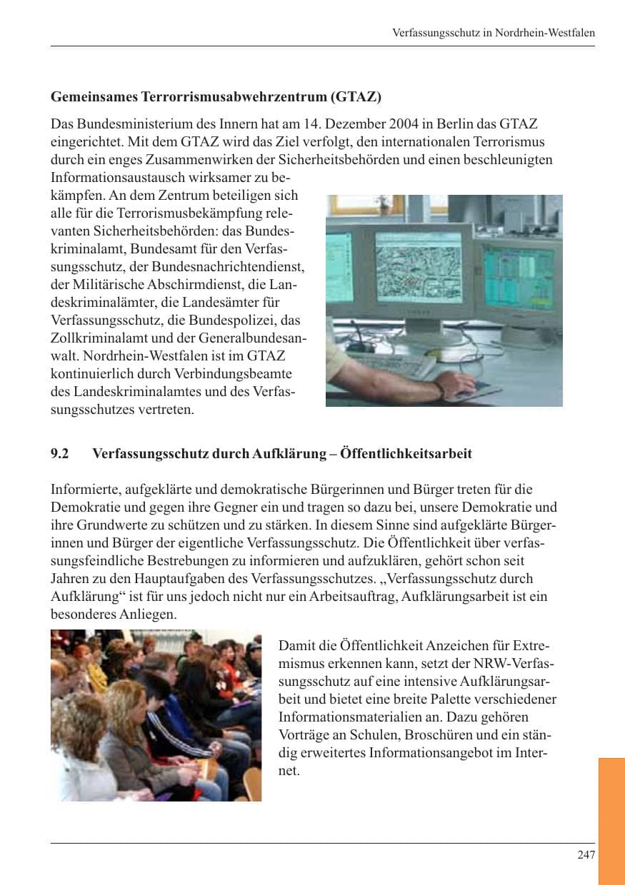 Seite 249 des Verfassungsschutzbericht 2005 Nordrhein-Westfalen