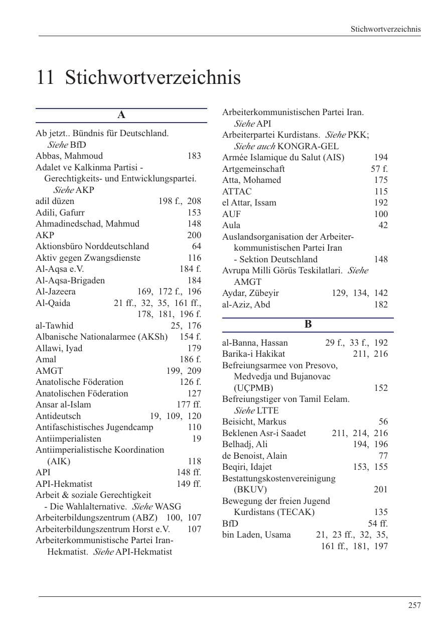 Seite 259 des Verfassungsschutzbericht 2005 Nordrhein-Westfalen