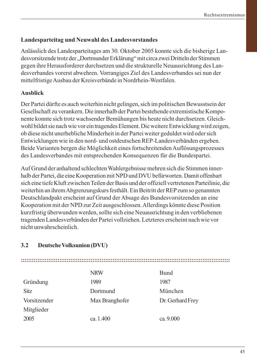 Seite 47 des Verfassungsschutzbericht 2005 Nordrhein-Westfalen