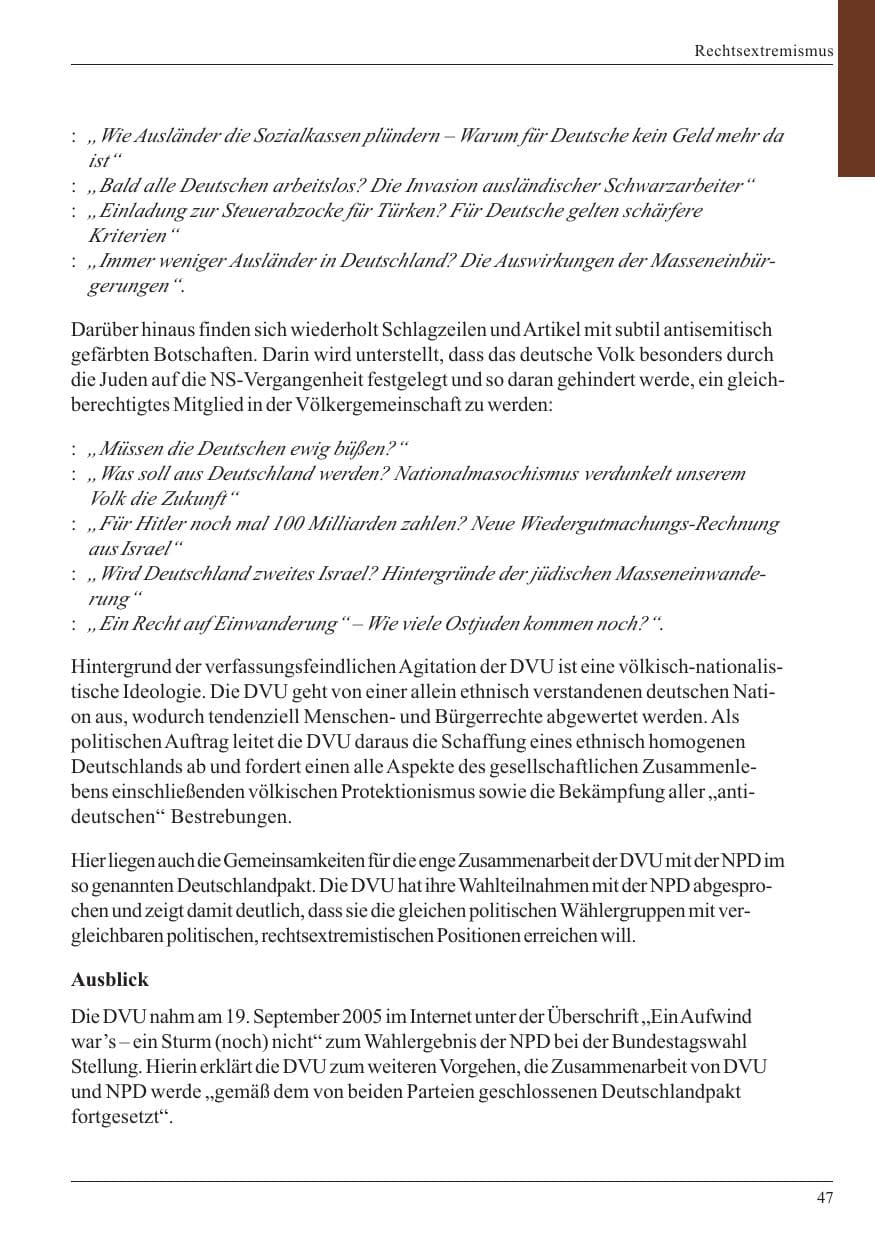 Seite 49 des Verfassungsschutzbericht 2005 Nordrhein-Westfalen
