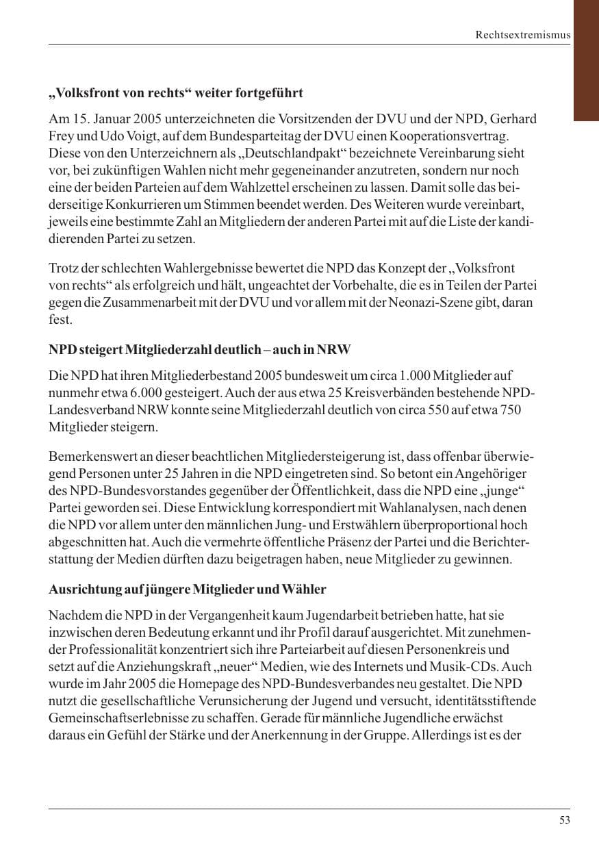 Seite 55 des Verfassungsschutzbericht 2005 Nordrhein-Westfalen