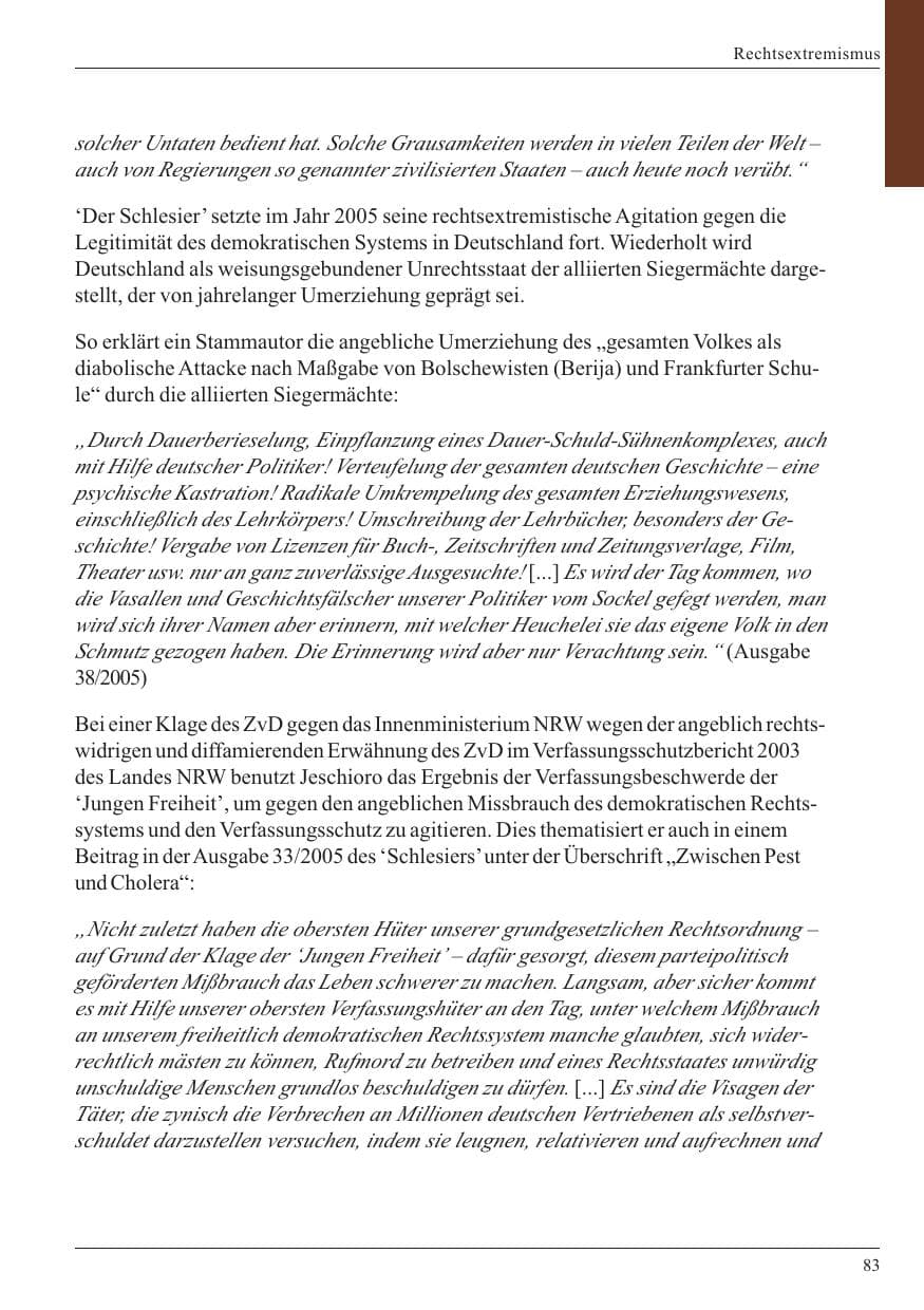 Seite 85 des Verfassungsschutzbericht 2005 Nordrhein-Westfalen